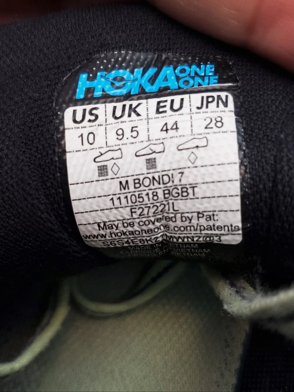 Hoka One One Bondi 7 Running Shoes Blue Graphite Butterfly Gray Athletic Mens 10